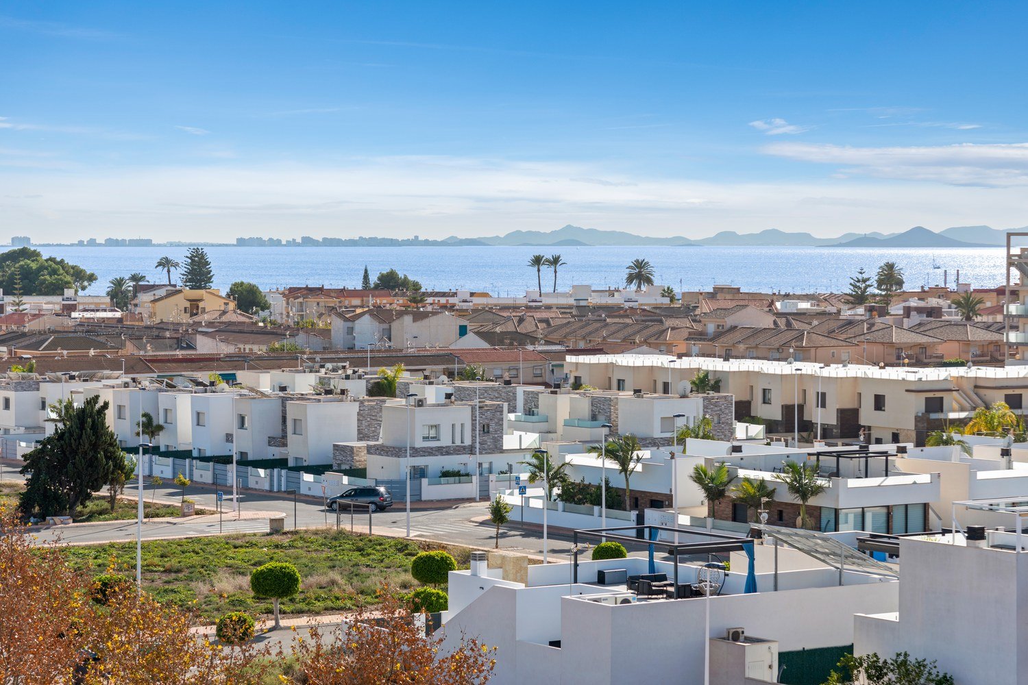 Blick &uuml;ber das Mar Menor mit La Manga am Horizont