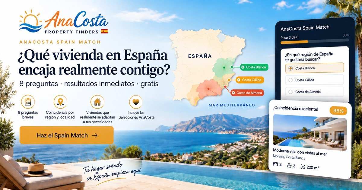 AnaCosta Spain Match: de sus preferencias a viviendas que encajan en España, en 8 preguntas