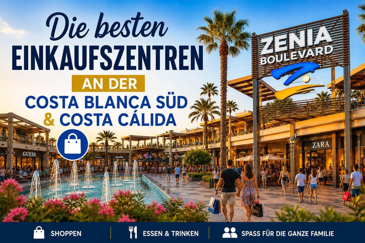 Zenia Boulevard, das größte Freiluft-Einkaufszentrum der Provinz Alicante an der Costa Blanca