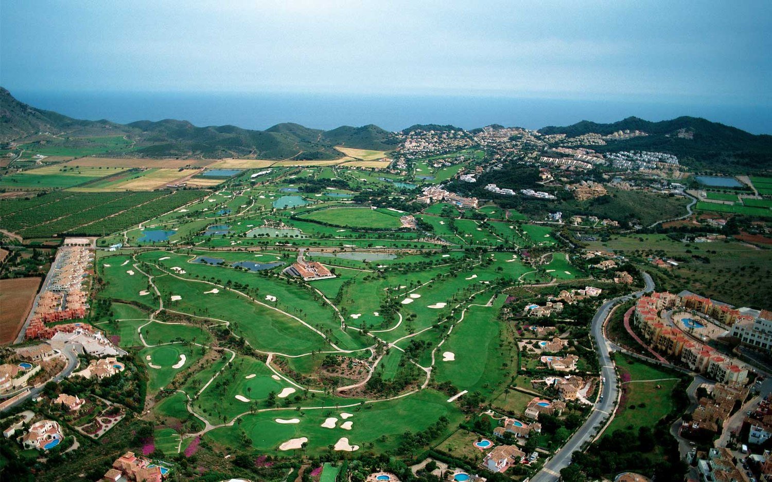 Golfbanen van La Manga Club resort bij Cartagena, Costa Cálida