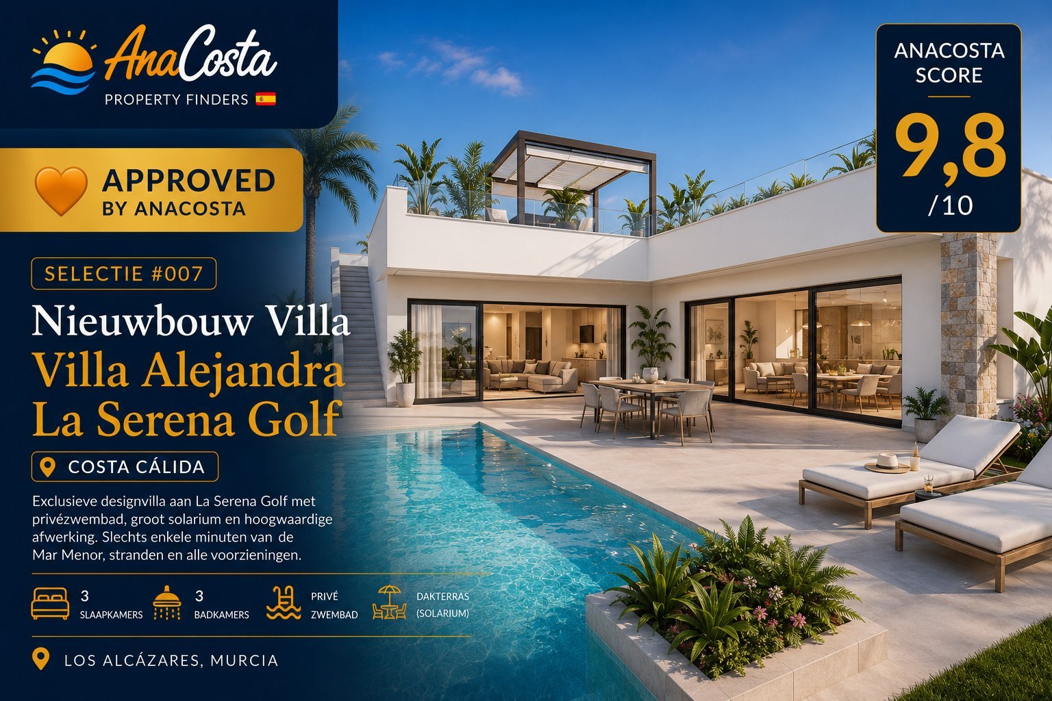 Villa Alejandra La Serena Golf Los Alcázares - luxe nieuwbouwvilla met privézwembad - Approved by AnaCosta - Selectie #007