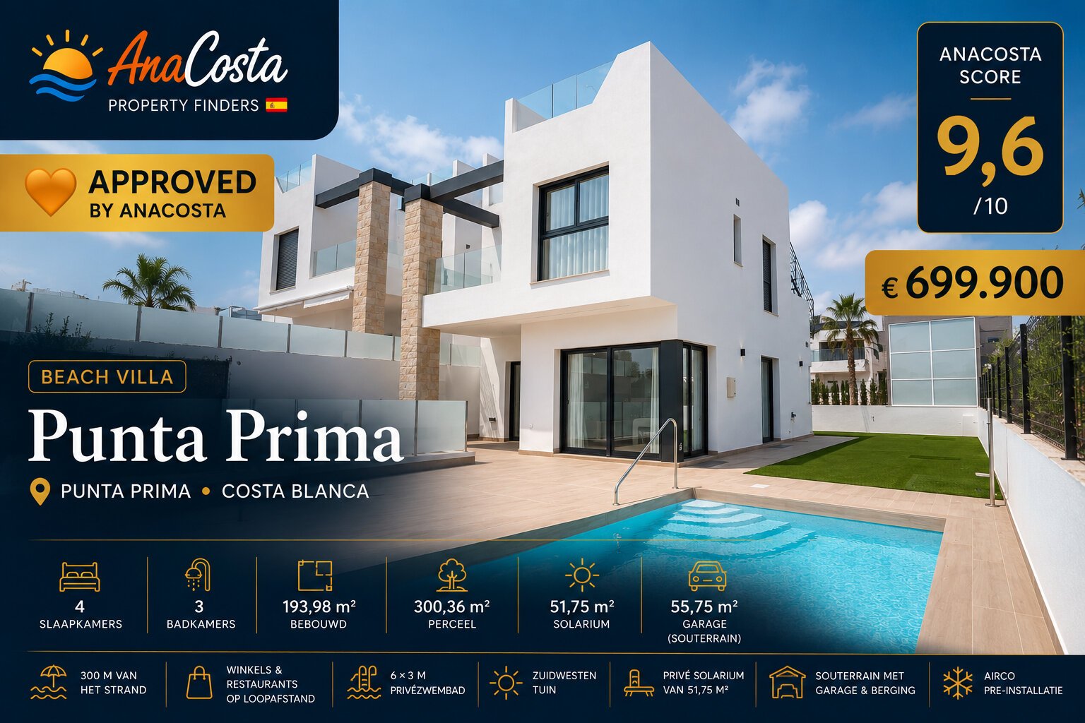 Beach Villa Punta Prima Orihuela Costa - nieuwbouwvilla met privézwembad en solarium - Approved by AnaCosta - Selectie #016