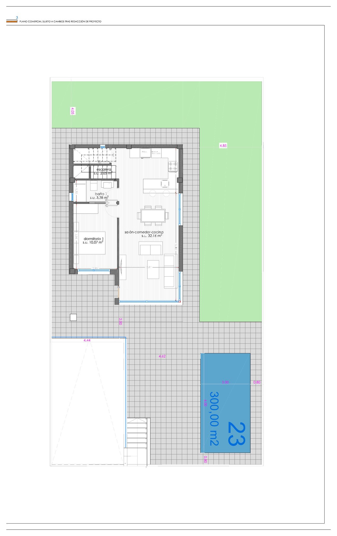 Perceelindeling met tuin, terras en privézwembad van 6 bij 3 meter - Beach Villa Punta Prima