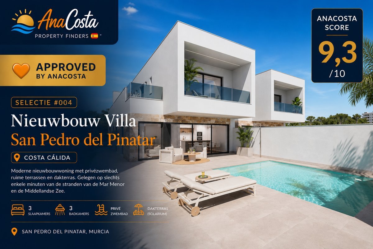 Nieuwbouw Villa San Pedro del Pinatar - Approved by AnaCosta - Score 9,3